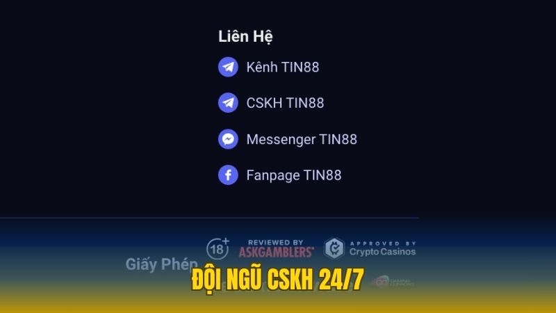 Dịch vụ CSKH có mặt bất cứ lúc nào người chơi cần